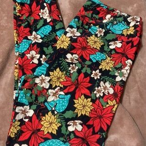 LuLaRoe Floral Leggings - Red, Yellow, Blue